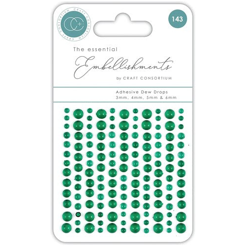 Craft Consortium The Essential Embellishments Green Adhesive Dewdrops CEDROP006