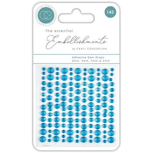 Craft Consortium The Essential Embellishments Blue Adhesive Dewdrops CEDROP005