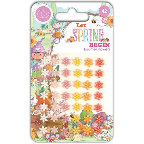 Craft Consortium Let Spring Begin Adhesive Enamel Flowers CCADOT027