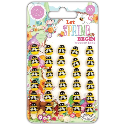 Craft Consortium Let Spring Begin Adhesive Wooden Bees CCWDNS021