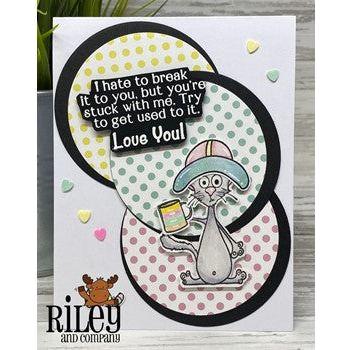 Riley and Company Funny Bones You're Stuck With Me Cling Rubber Stamp RWD-1124 cat