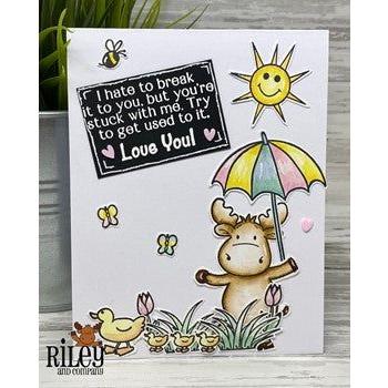 Riley and Company Funny Bones You're Stuck With Me Cling Rubber Stamp RWD-1124 moose