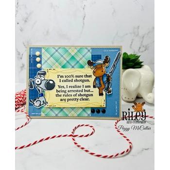 Riley and Company Funny Bones Shotgun Cling Rubber Stamp RWD-1123 moose