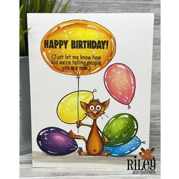 Riley and Company Funny Bones Let Me Know Cling Rubber Stamp RWD-1122 birthday