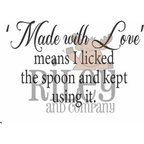 Riley and Company Funny Bones I Licked The Spoon Cling Rubber Stamp RWD-1111