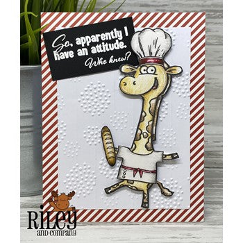 Riley and Company Funny Bones I Have An Attitude Cling Rubber Stamp RWD-1110 giraffe