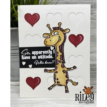 Riley and Company Funny Bones I Have An Attitude Cling Rubber Stamp RWD-1110 hearts