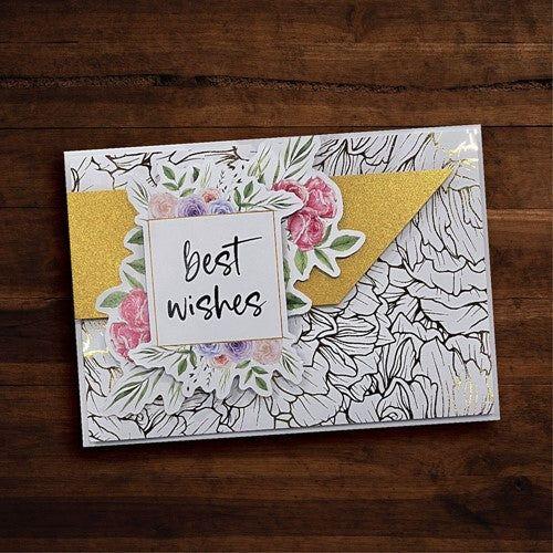 Paper Rose Floral Backgrounds Gold Foil 6x6 Paper 29218 card