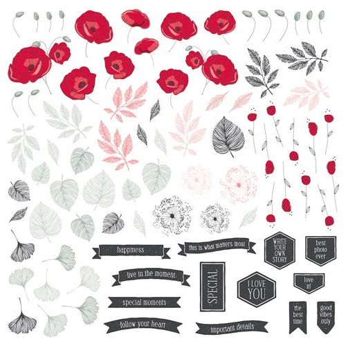 ModaScrap Spring Poppies Die Cuts msdc021