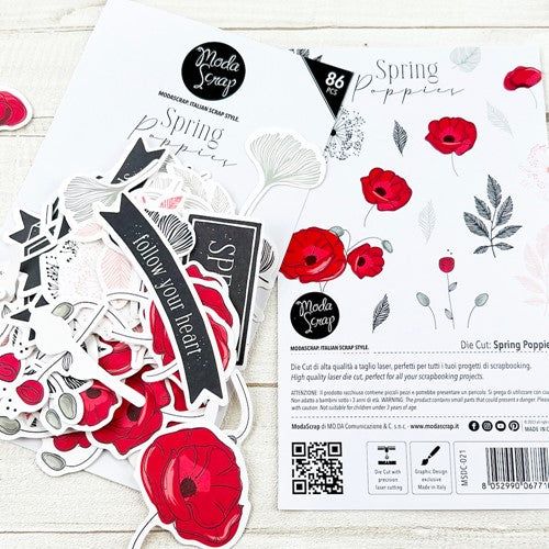 ModaScrap Spring Poppies Die Cuts msdc021 detail