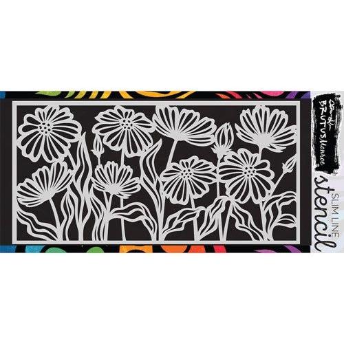 Brutus Monroe Friendliest Flower Slimline Stencil bru2962