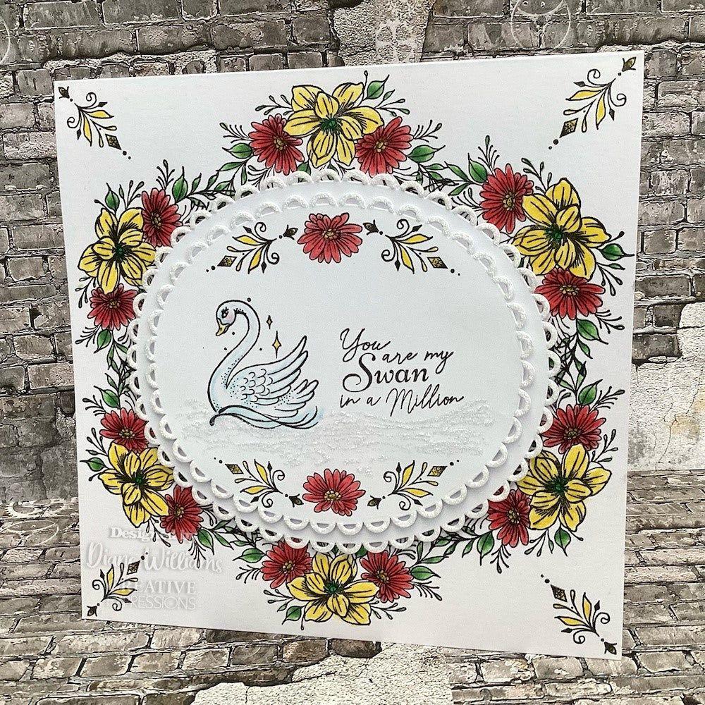 Creative Expressions Swan In A Million Stamps umsdb143 Wreath