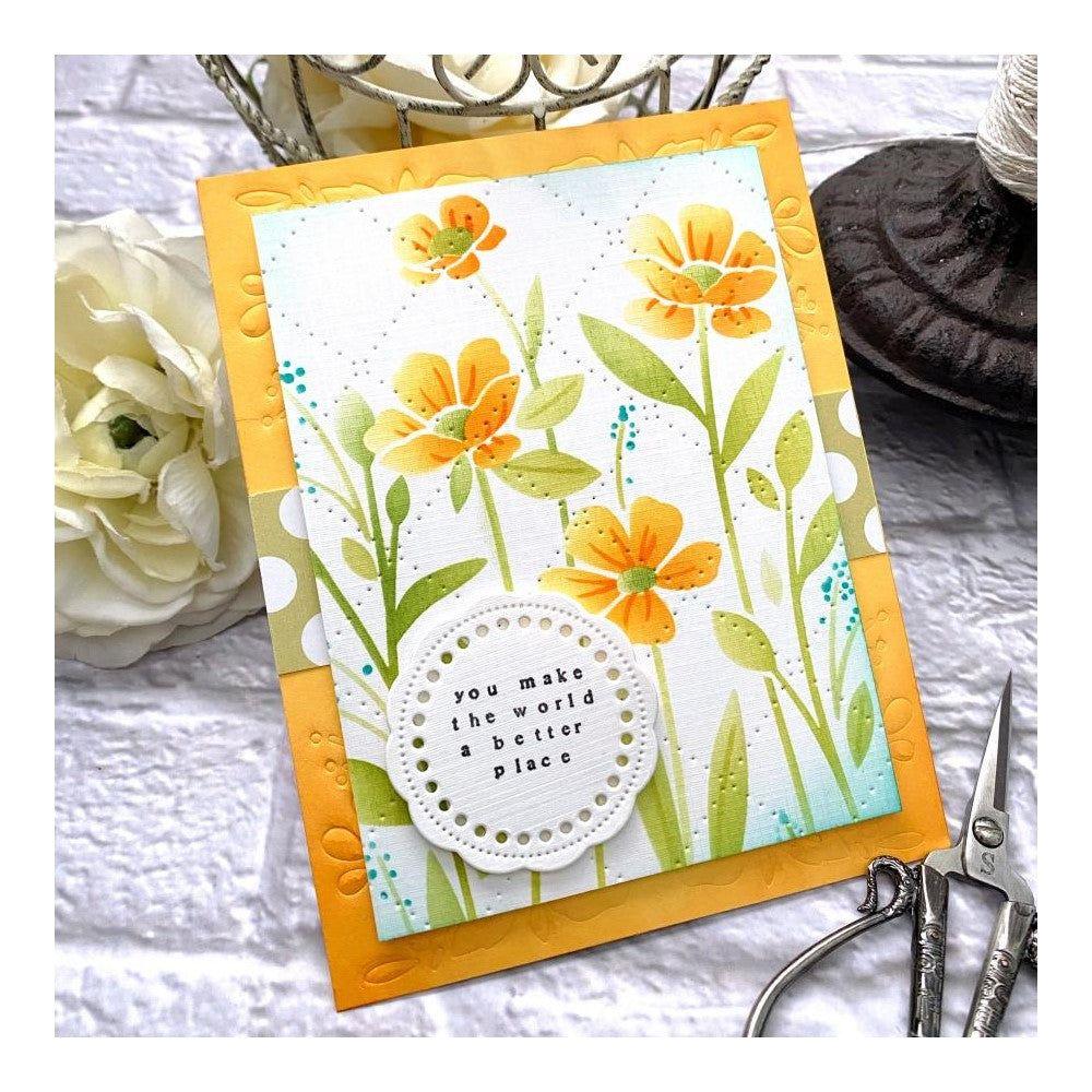 Papertrey Ink Wild Blooms Stencils STENCIL-0042 quilted