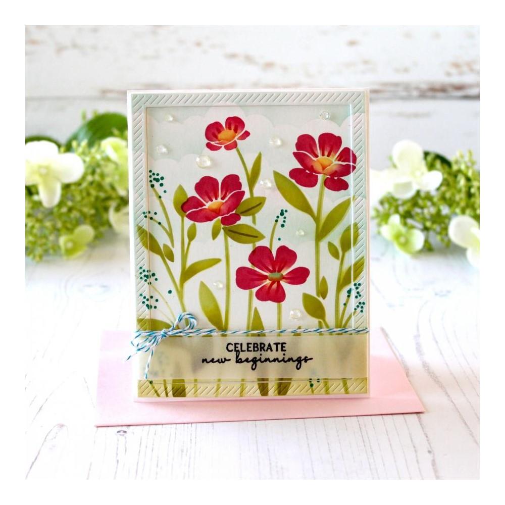 Papertrey Ink Wild Blooms Stencils STENCIL-0042 celebrate