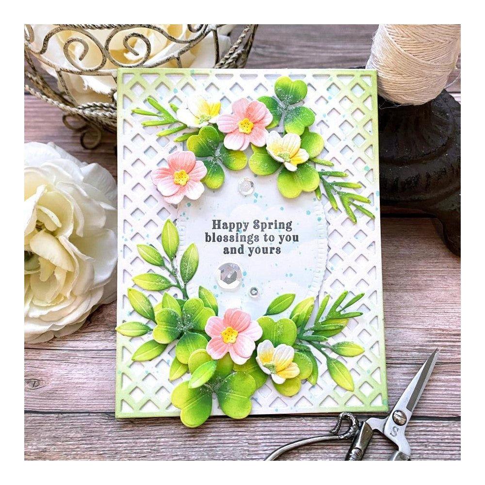 Papertrey Ink Just Sentiments Welcome Spring Clear Stamps 1477 lattice