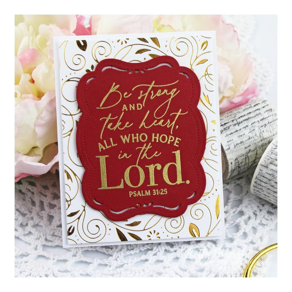 Papertrey Ink Psalm Reflections February Clear Stamps 1483 gold detail