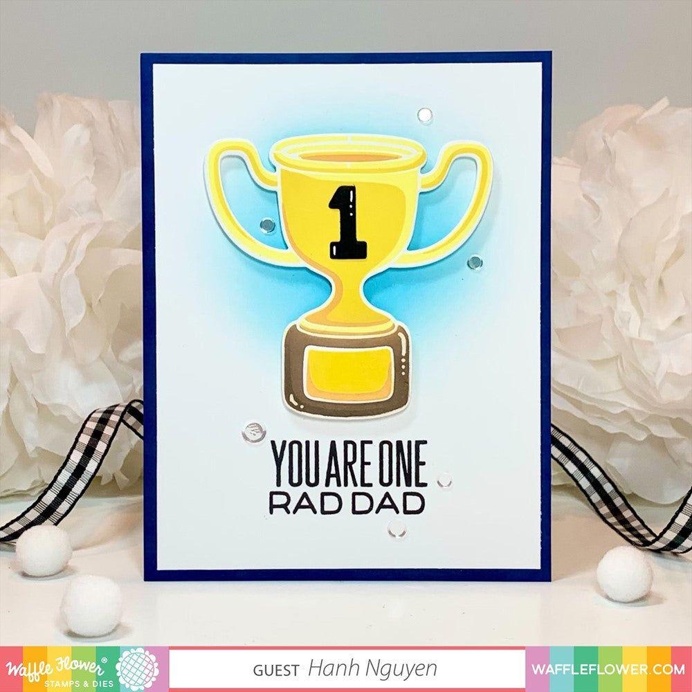 Waffle Flower Trophy Cup Die N Stencil 421263 Rad Dad