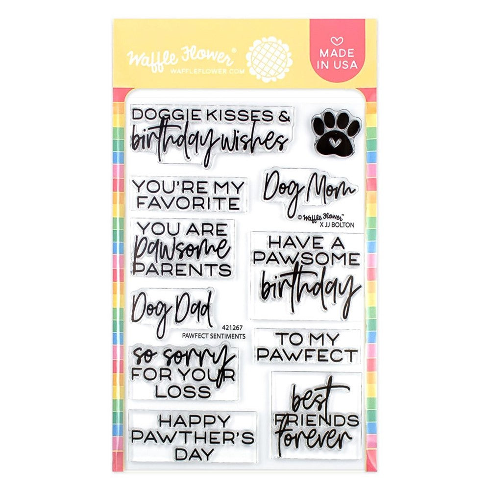 Waffle Flower Pawfect Sentiments Clear Stamps 421267