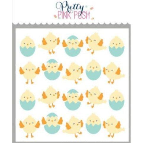 Pretty Pink Posh Layered Chicks Stencils Chicks