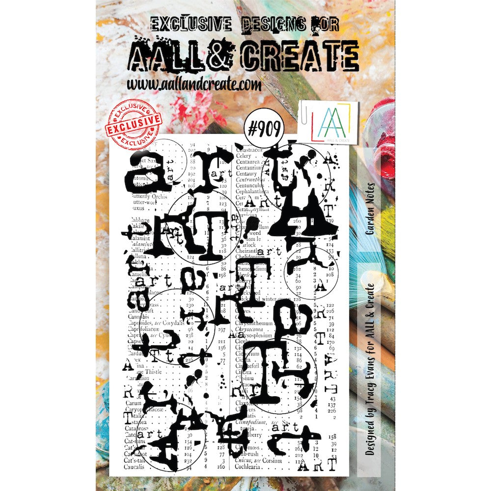 AALL & Create Garden Notes A6 Clear Stamp aall909