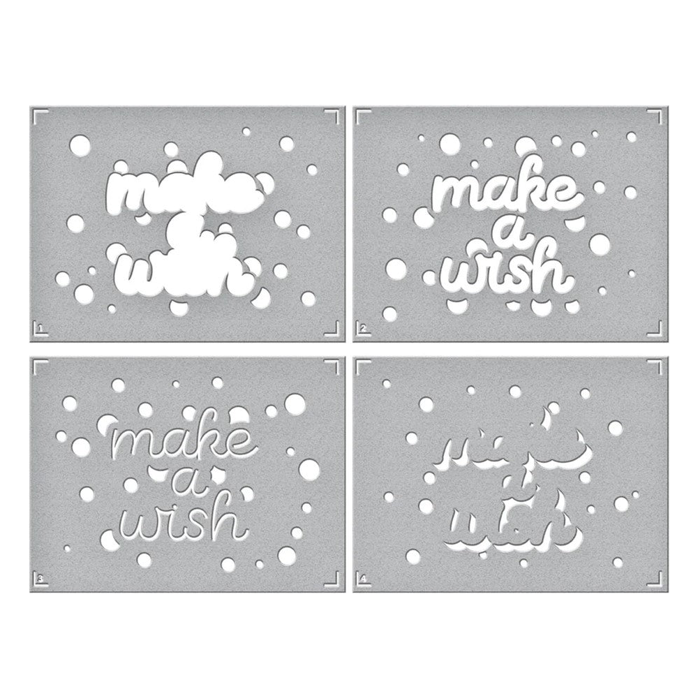 STN-033 Spellbinders Layered Make A Wish Confetti Stencils