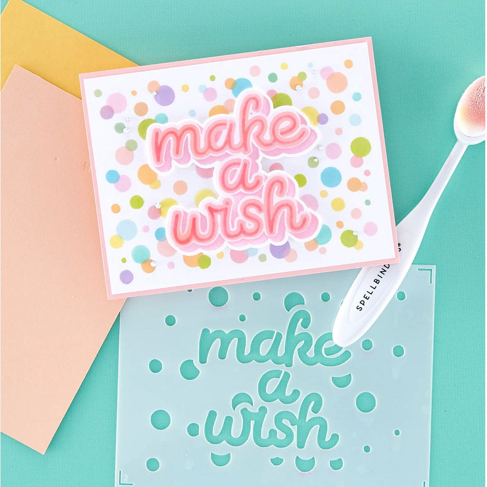 STN-033 Spellbinders Layered Make A Wish Confetti Stencils pink