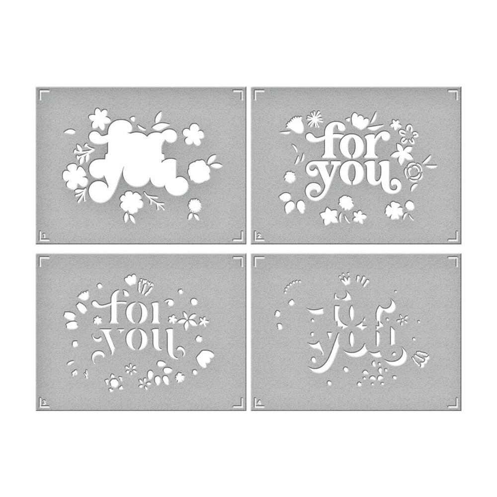 STN-052 Spellbinders Layered Floral For You Stencils