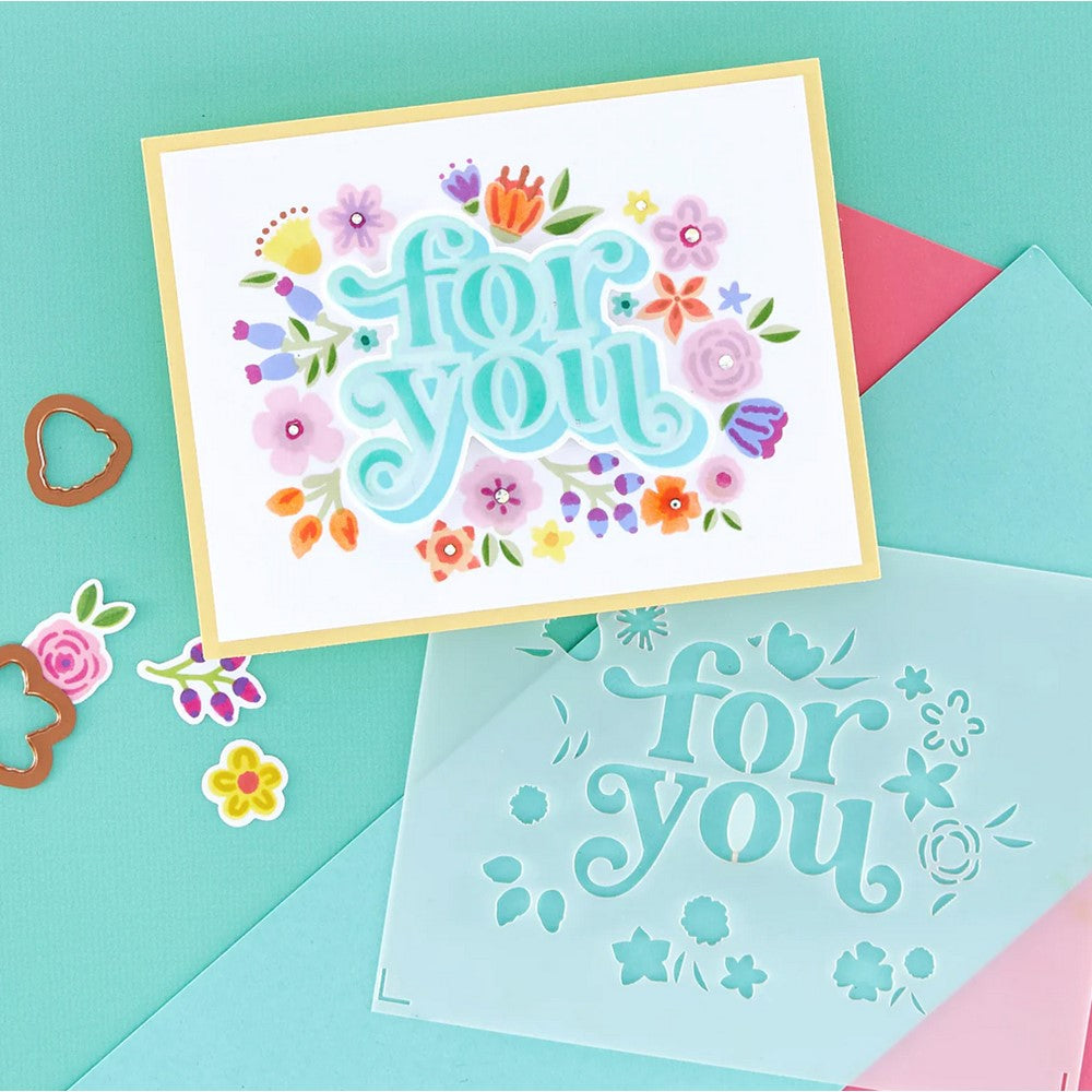 STN-052 Spellbinders Layered Floral For You Stencils blooms