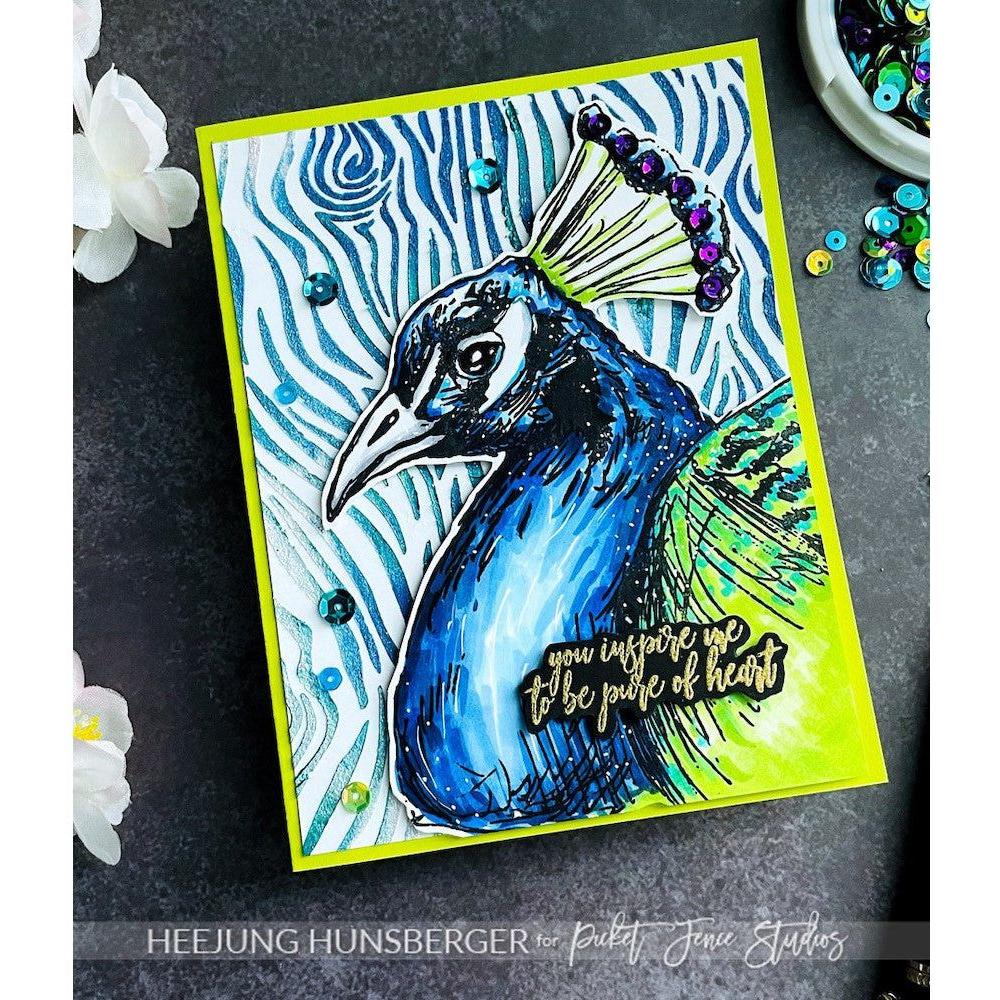 Picket Fence Studios Illuminating Peacock Clear Stamps a176 You Inspire Me