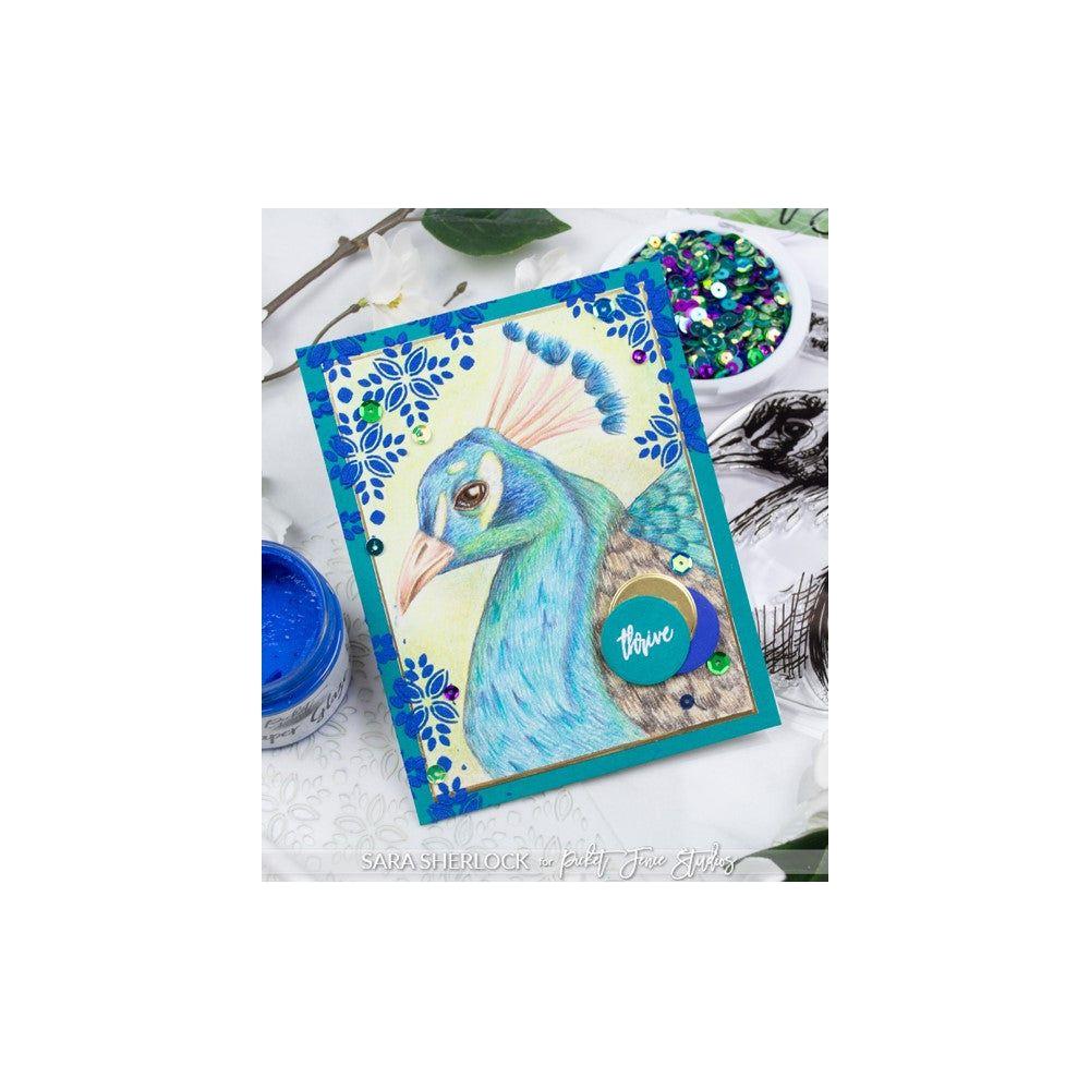 Picket Fence Studios Illuminating Peacock Clear Stamps a176 Thrive