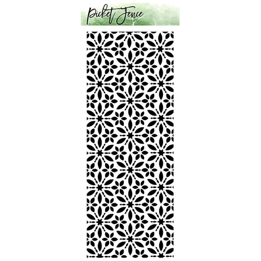 Picket Fence Studios Slim Line Flower Burst Stencil sc385