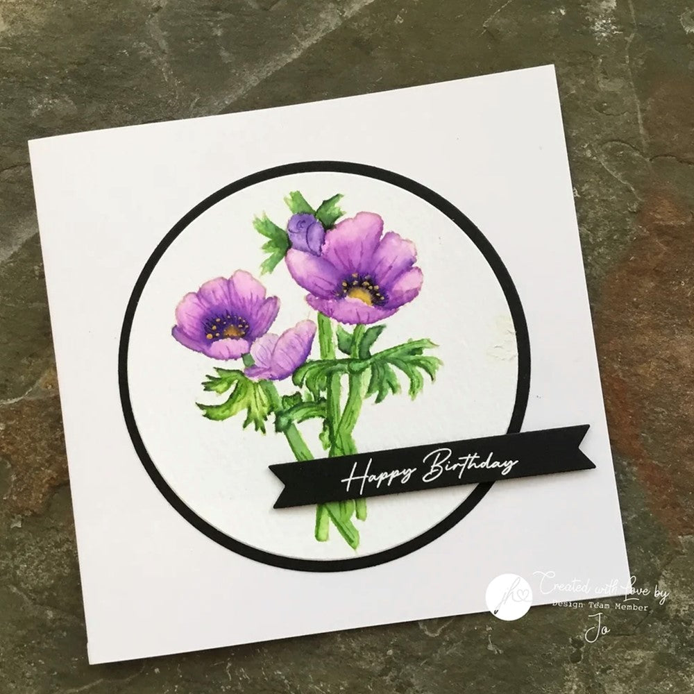 Julie Hickey Designs Peter's Anemones Clear Stamps DS-PT-1039 birthday