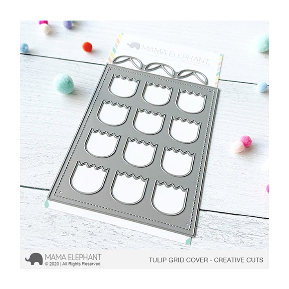 Mama Elephant Tulip Grid Cover Creative Cut Steel Die