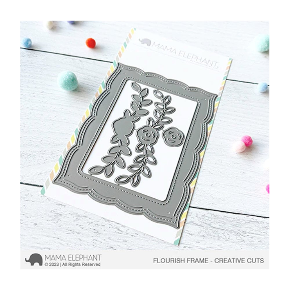 Mama Elephant Flourish Frame Creative Cut Steel Dies