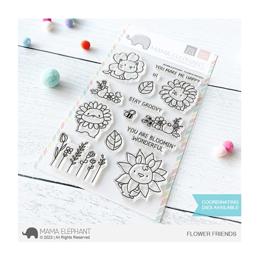 Mama Elephant Clear Stamps Flower Friends