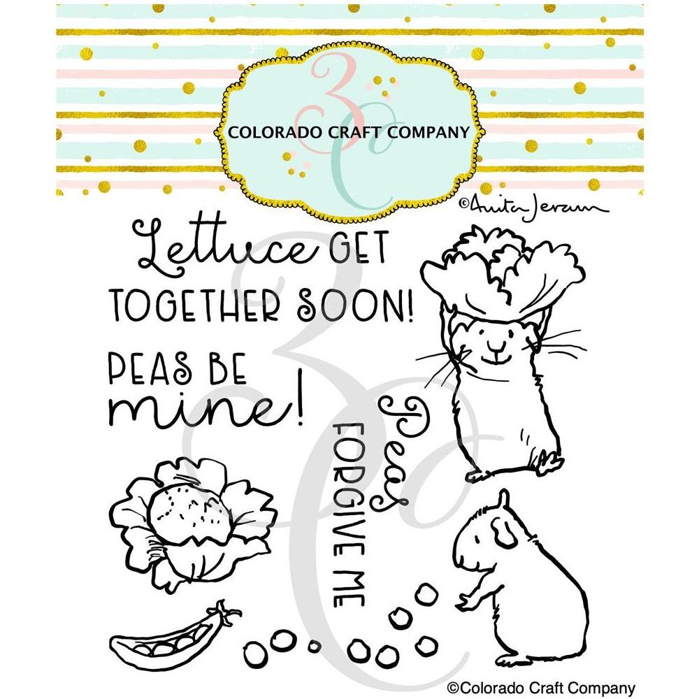 Colorado Craft Company Anita Jeram Peas Forgive Me Clear Stamps AJ784