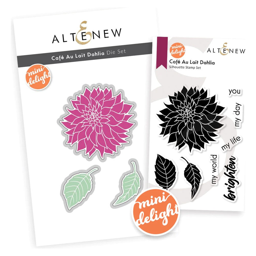 Altenew Mini Delight Cafe Au Lait Dahlia Stamp and Die Set