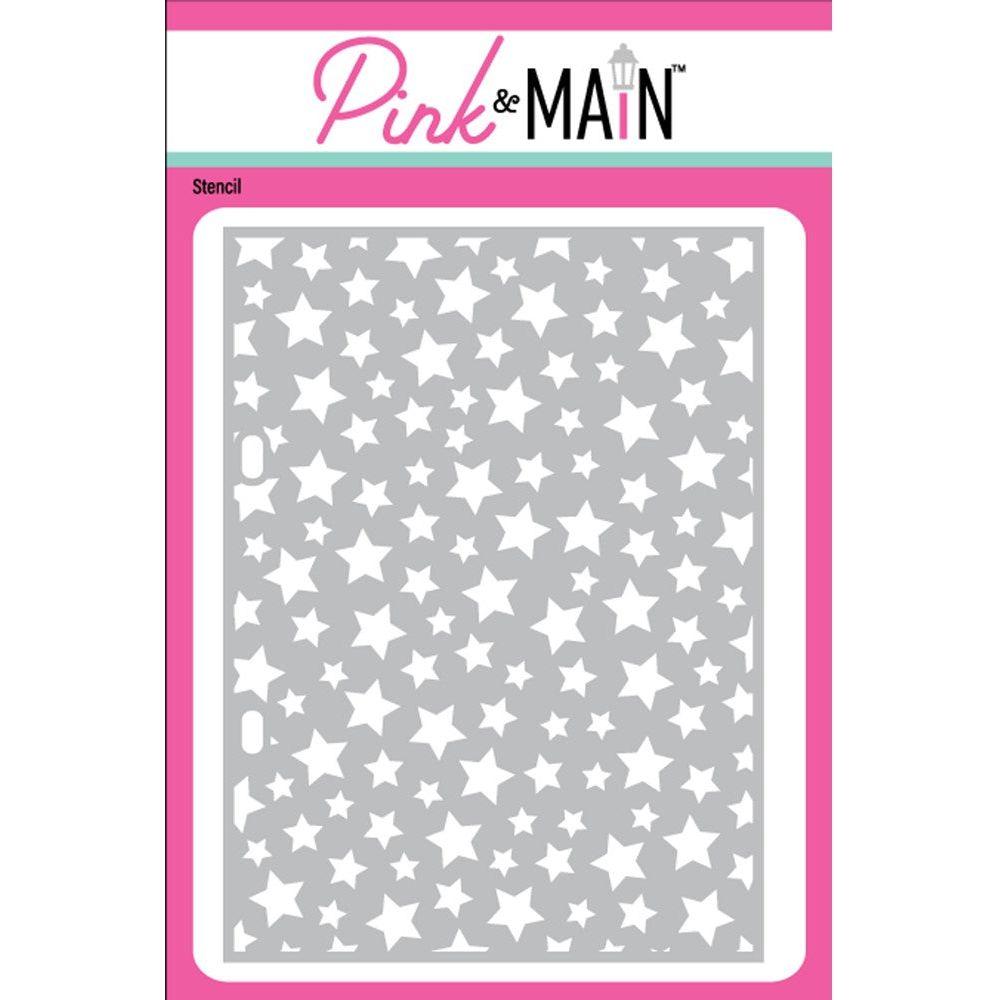 Pink and Main Scattered Stars Stencil PMS103