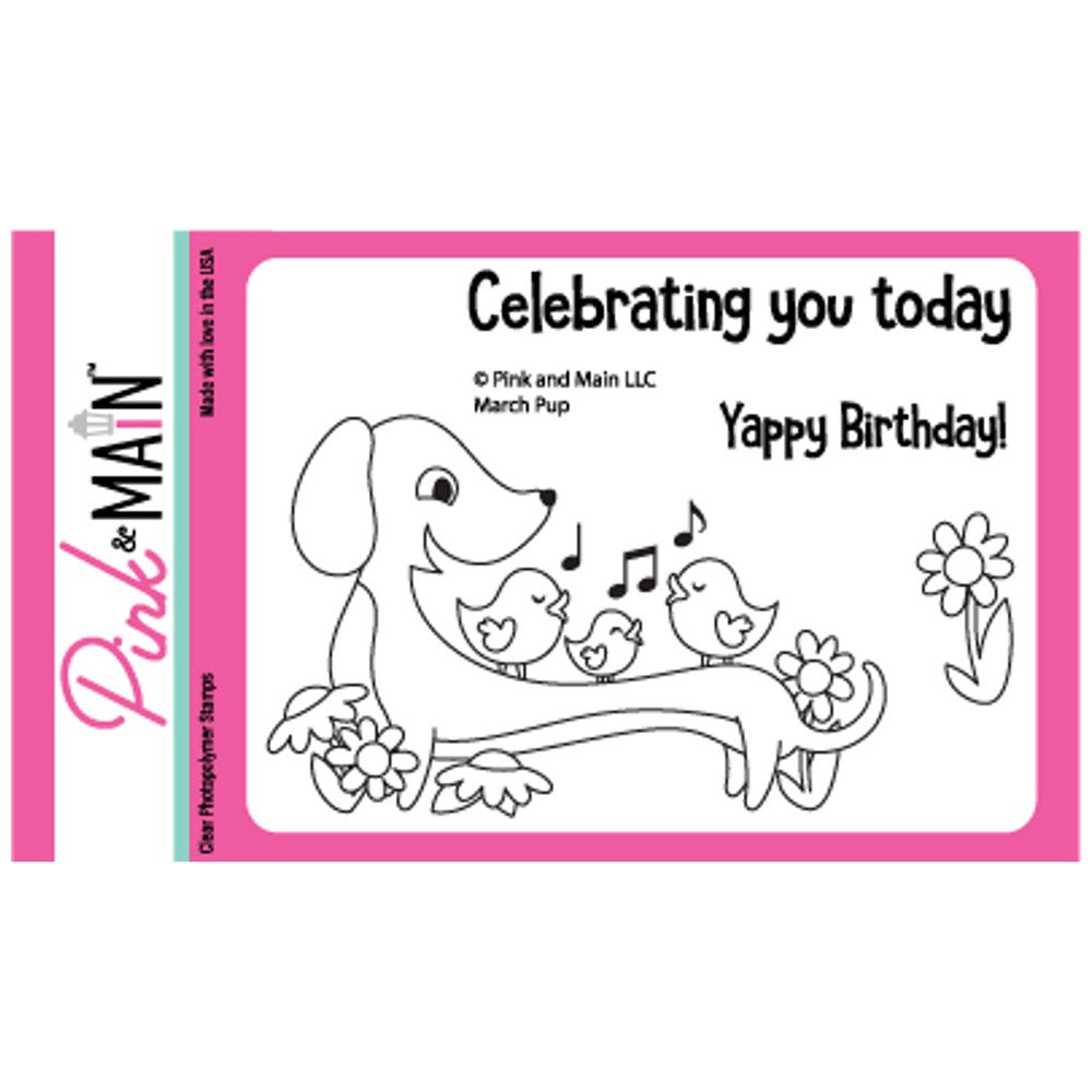 Pink and Main March Pup Clear Stamps PM0606