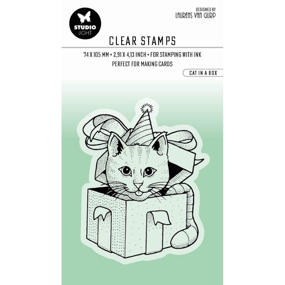 Box Cat Clear Rubber Stamp