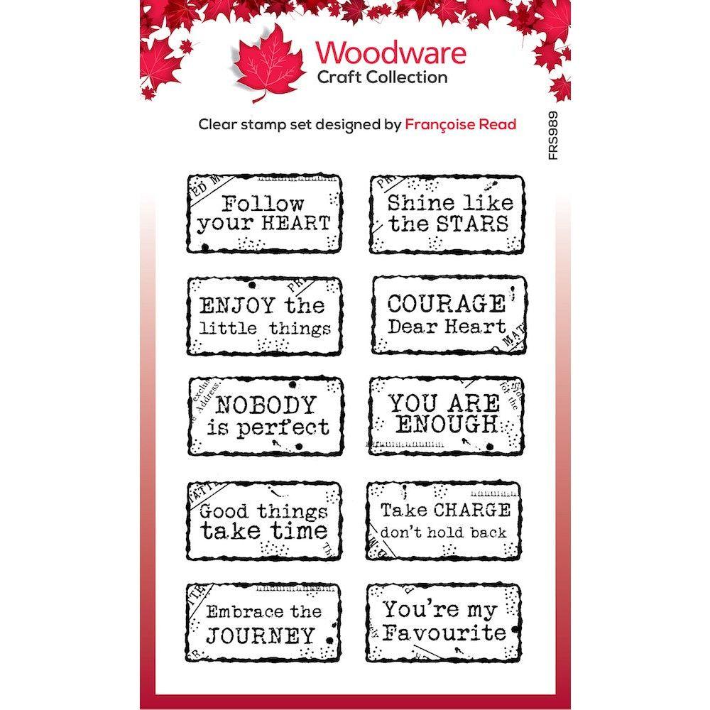 Woodware Craft Collection Distressed Labels Clear Stamps frs989