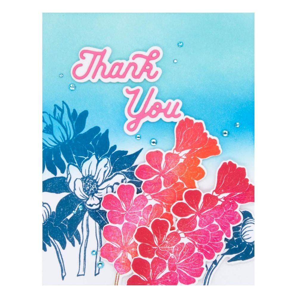 S5-581 Spellbinders Inked Blooms Etched Dies thank you