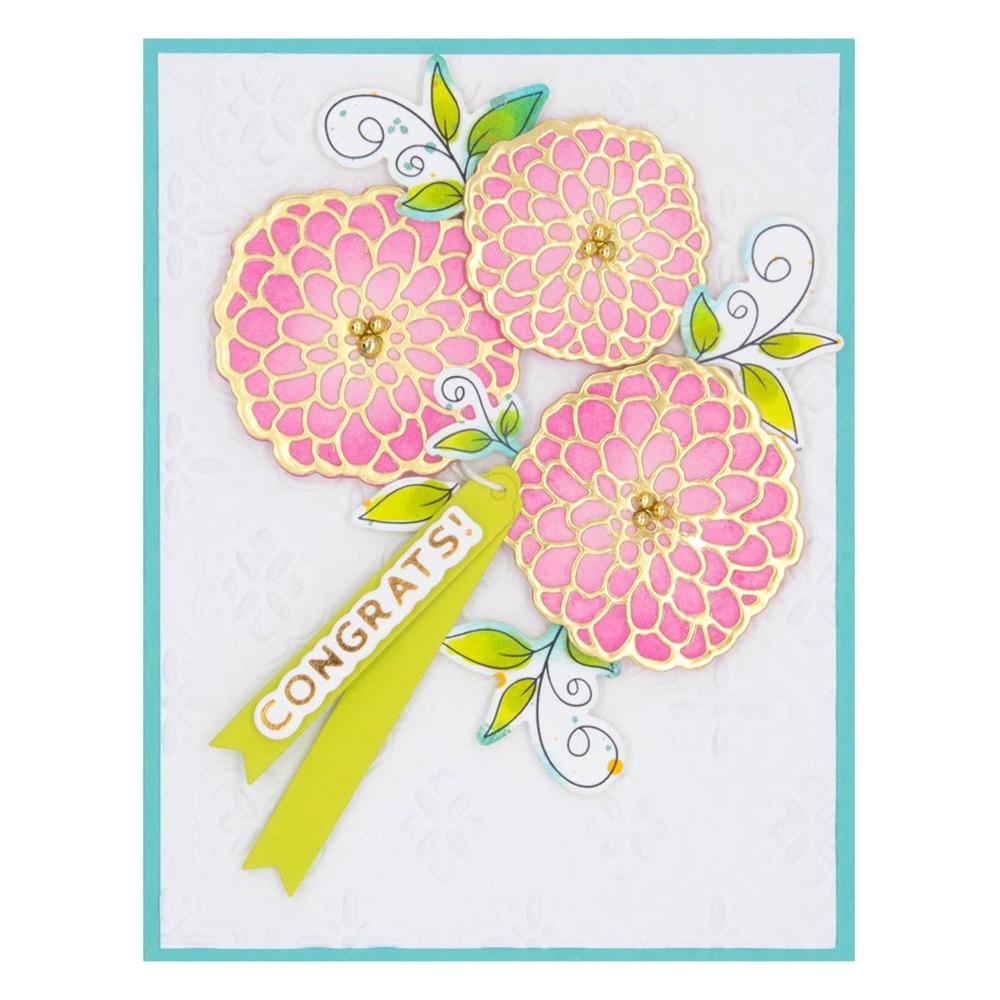 S3-455 Spellbinders Darling Dahlias Etched Dies congrats