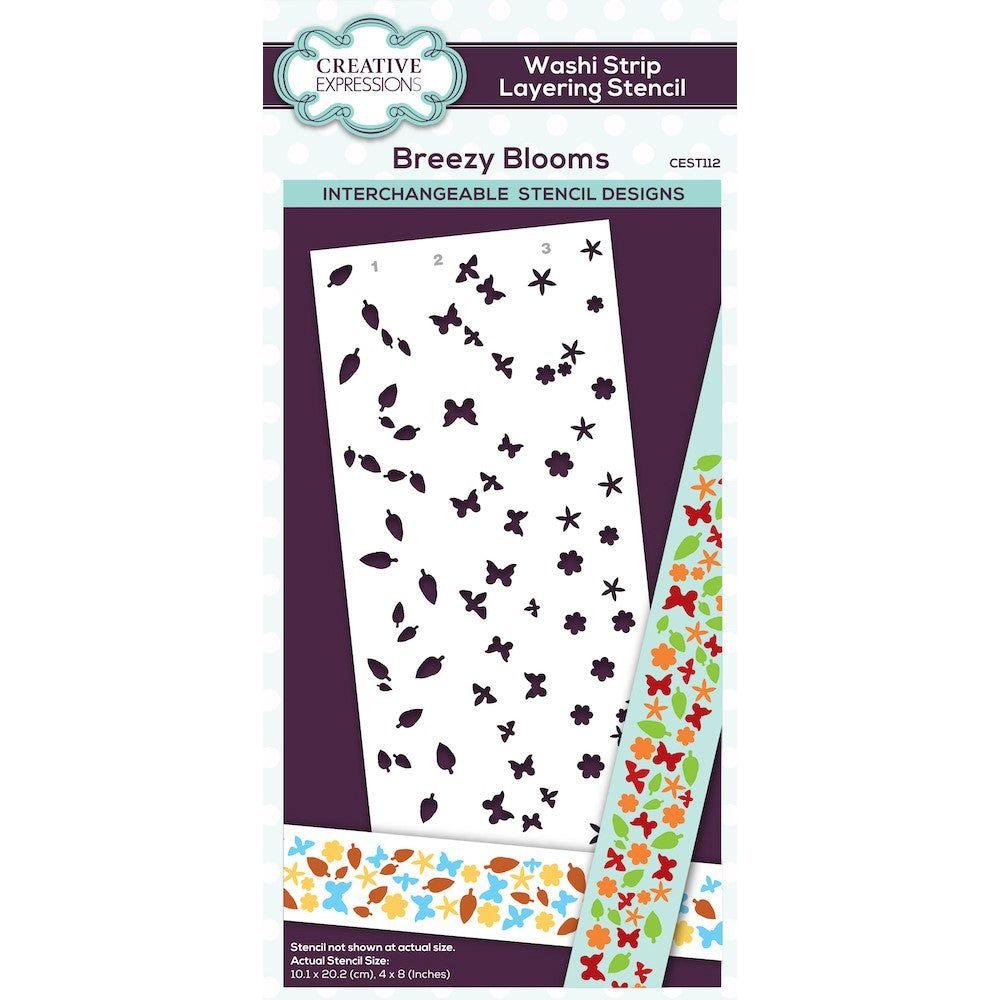 Creative Expressions Breezy Blooms Washi Tape Layering Stencil cest112