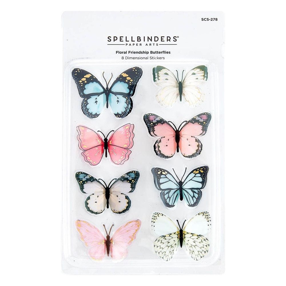 SCS-278 Spellbinders Dimensional Butterfly Stickers close detail