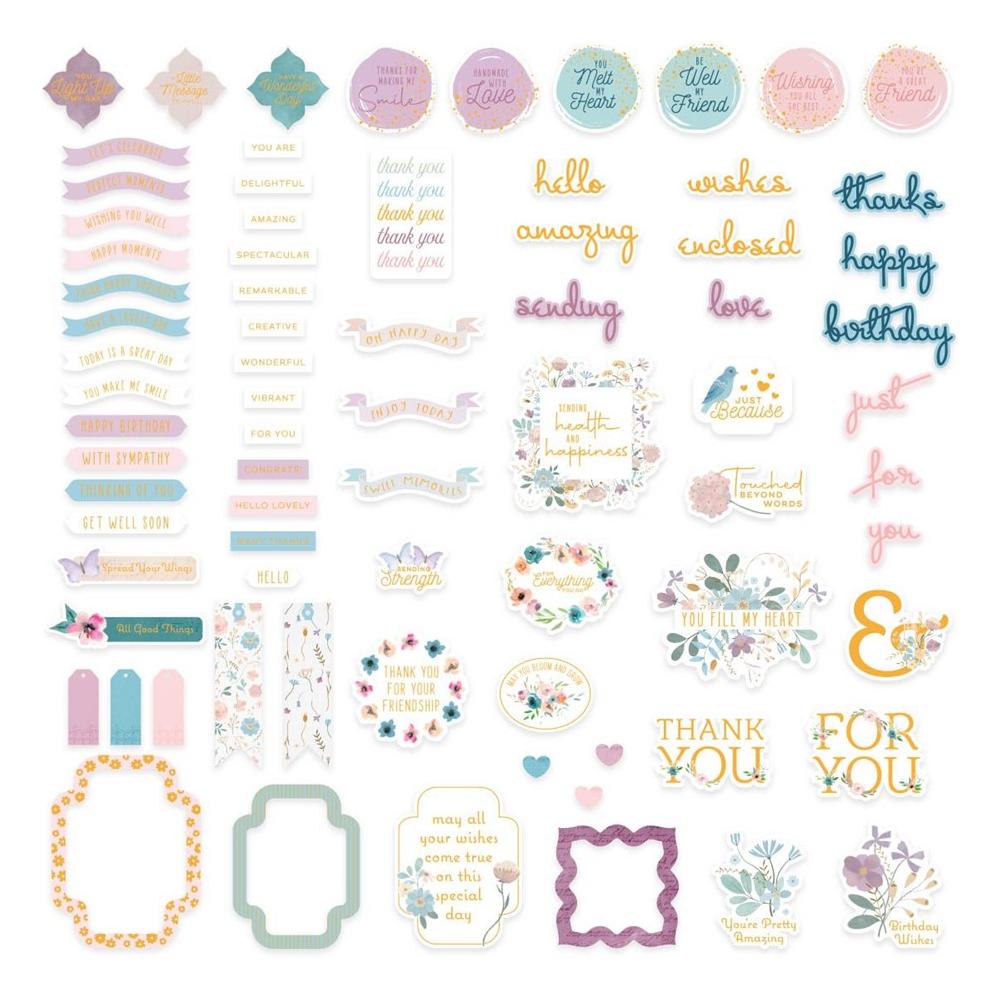 SCS-276 Spellbinders Floral Friendship Printed Die Cut Sentiments