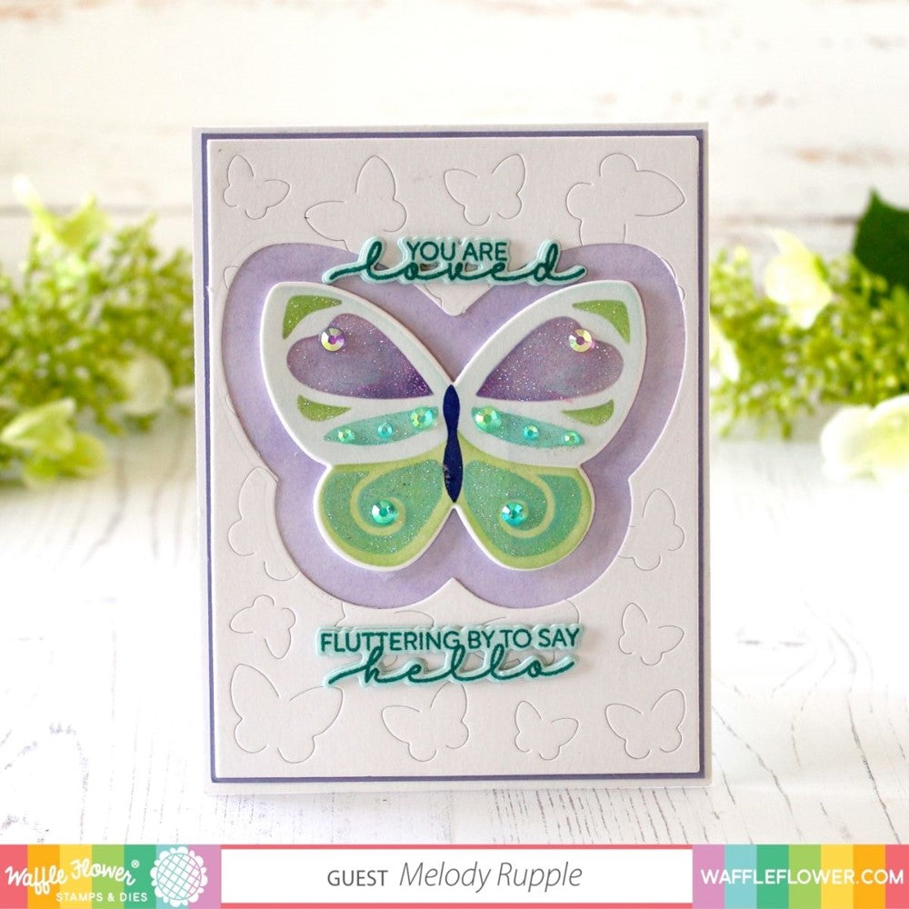 Waffle Flower Butterfly Shaker Coloring Stencil 421249 hello