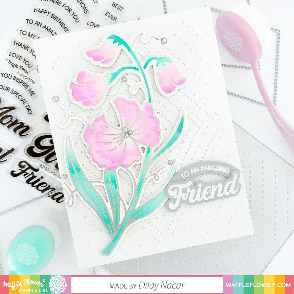 Waffle Flower For The Ladies Sentiments Clear Stamps 421331 blooms