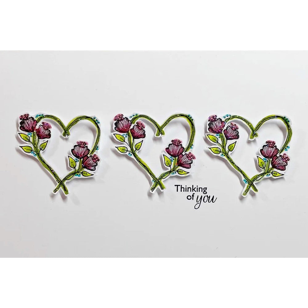 Julie Hickey Designs Fancy Framed Florals Clear Stamps JH1068 hearts