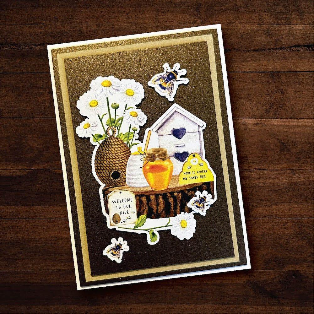 Paper Rose Antique Bronze Shimmer A5 Cardstock 29554 bees